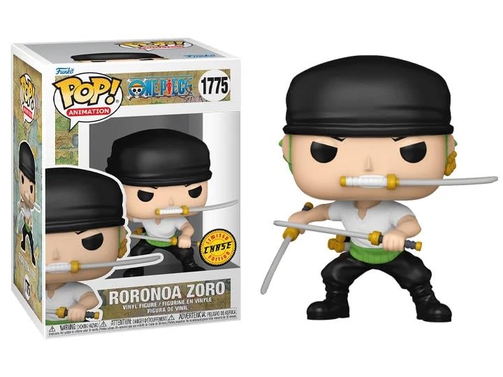 POP Anime: One Piece - Roronoa Zoro (Three Sword Style) Limited Edition Chase Funko Vinyl Figure (Bundled with Compatible Box Protector Case), Multicolored, 3.75 inches - Image 2