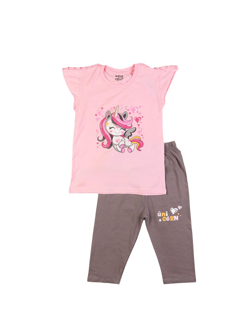 Zercon Summer Pajama Set for Girls 8201 - Image 1