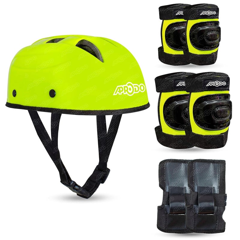 Aprodo Kids Protective Set Guard for Skating, Cycling & Skateboarding, (Suitable for Age Group 5 to 12 Years Old) (Neon Green) - Image 1