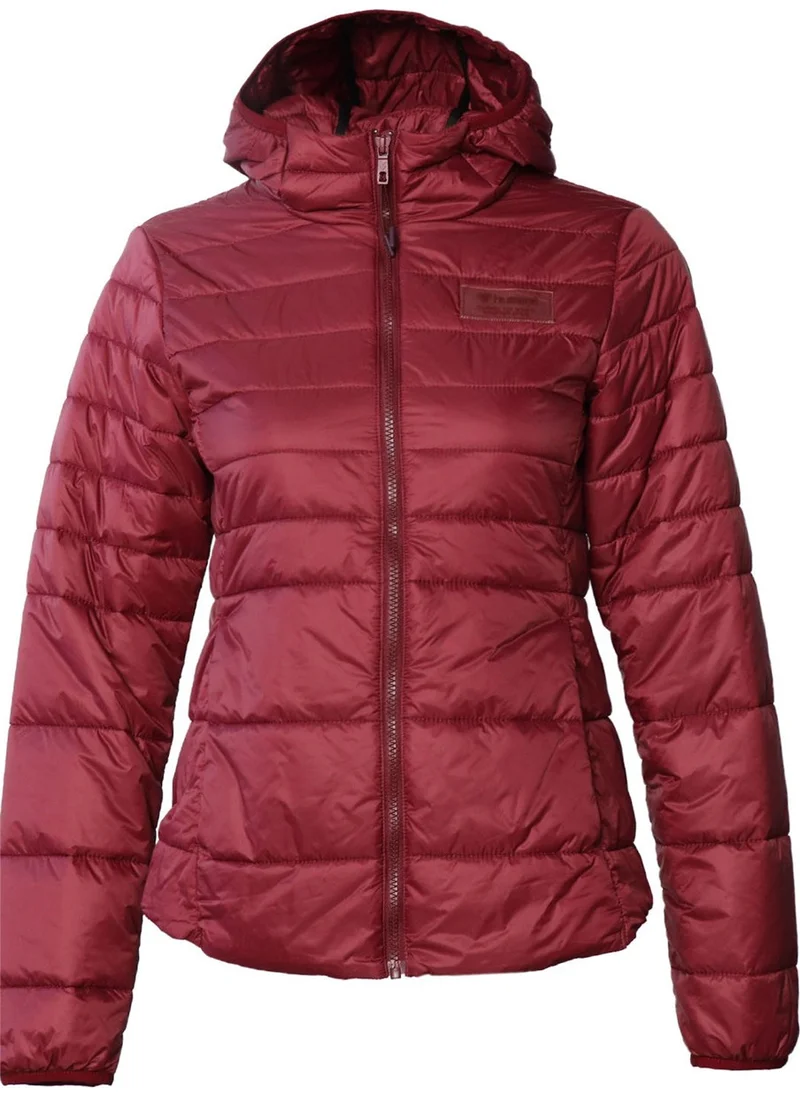 هامل Shyvana Women's Burgundy Hooded Puffer Coat