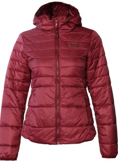 Hummel Shyvana Women's Burgundy Hooded Puffer Coat  - Image 1