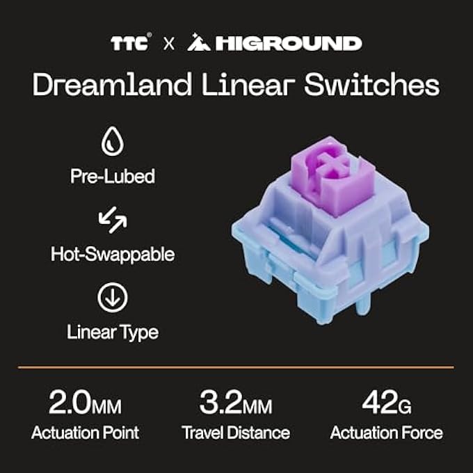 Higround SUMMIT 2.0 SNOWSTONE 65% MECHANICAL USB WIRED GAMING KEYBOARD, DREAMLAND LINEAR SWITCHES, PROGRAMABLE RGB, HOT-SWAPPABLE, DEEP THOCK CREAMY SOUNDING PC KEYBOARD - Image 3