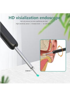HAVEN Ear Wax Removal, Wi-Fi Visible Wax Elimination Spoon with 4 Soft Silicone Ear Scoops, Waterproof Wireless Ear Endoscope 1296P HD with LED Light for iPhone, iPad, Android Phones (Black)  - Image 5