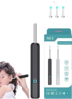 HAVEN Ear Wax Removal, Wi-Fi Visible Wax Elimination Spoon with 4 Soft Silicone Ear Scoops, Waterproof Wireless Ear Endoscope 1296P HD with LED Light for iPhone, iPad, Android Phones (Black)  - Image 1