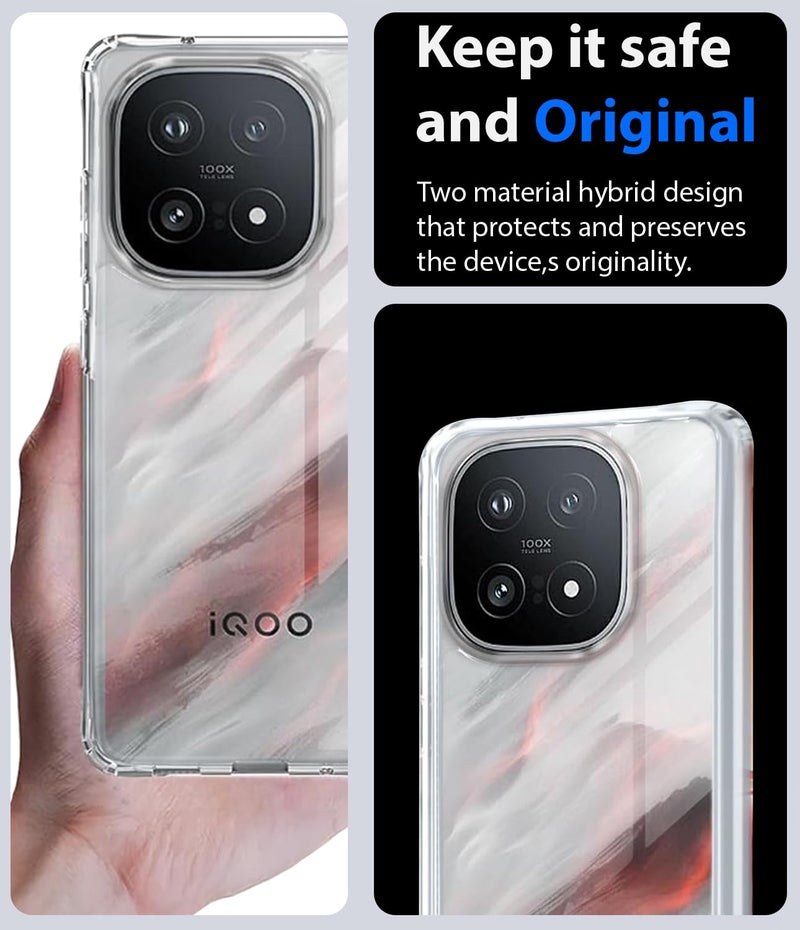 KAPAVER Essential Back Cover Case Compatible with IQOO 15 (PC+TPU) (Clear) - Image 3