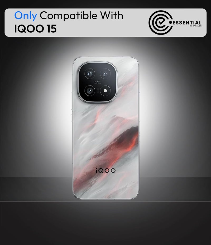 KAPAVER Essential Back Cover Case Compatible with IQOO 15 (PC+TPU) (Clear) - Image 2