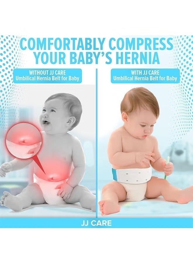Umbilical Hernia Belt for Baby, with 3 Pcs Foam Compression Pads, Stretchable and Breathable Baby Belly Button Band Hernia for Newborn Umbilical Cord (Blue) - Image 4