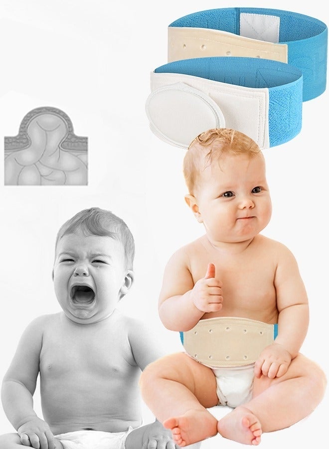 Umbilical Hernia Belt for Baby, with 3 Pcs Foam Compression Pads, Stretchable and Breathable Baby Belly Button Band Hernia for Newborn Umbilical Cord (Blue) - Image 2