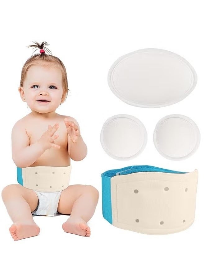 Umbilical Hernia Belt for Baby, with 3 Pcs Foam Compression Pads, Stretchable and Breathable Baby Belly Button Band Hernia for Newborn Umbilical Cord (Blue) - Image 1