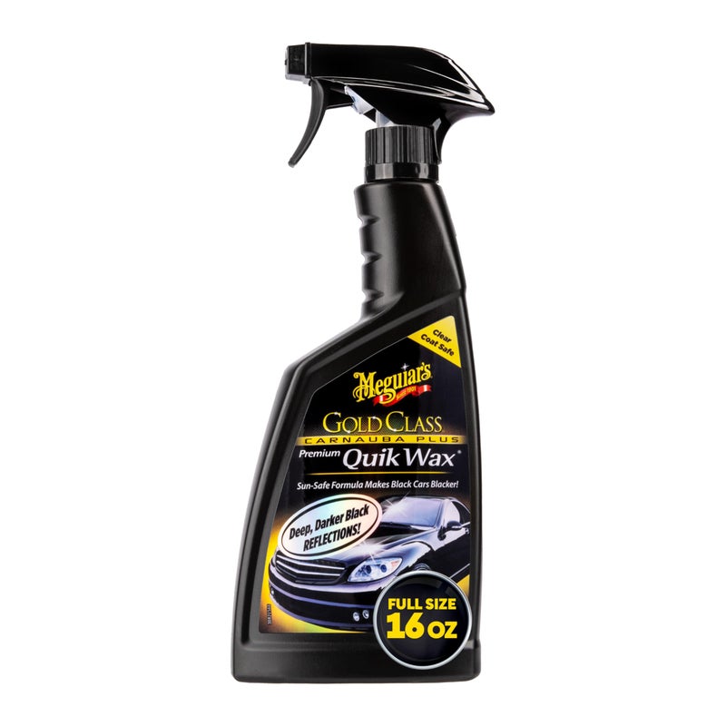 Meguiars G7716 Gold Class Carnauba Quik Wax Special Blend for Richness and Shine Clear Coat Safe Meguiars Quik Wax Spray that Leaves Lasting Results without Residue 16 Oz Containe