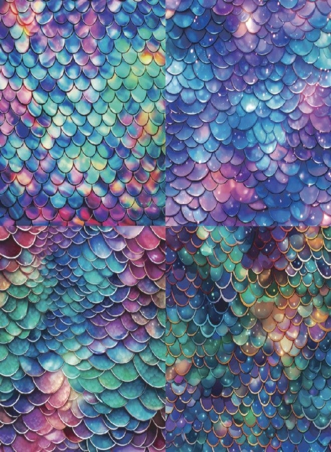 DESEACO Mermaid Themed Scrapbook Paper Pad 6x6 inches, Single-Sided Scales and Seashell Patterns Designs For Craft - 24 Decor Sheets - Image 3