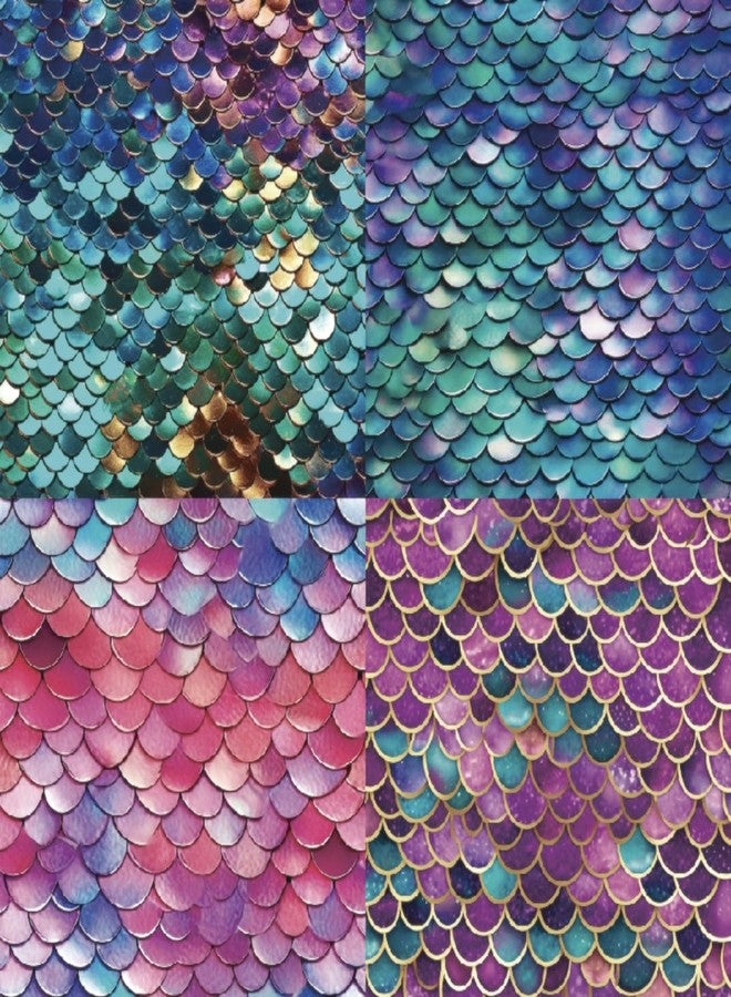 DESEACO Mermaid Themed Scrapbook Paper Pad 6x6 inches, Single-Sided Scales and Seashell Patterns Designs For Craft - 24 Decor Sheets - Image 2