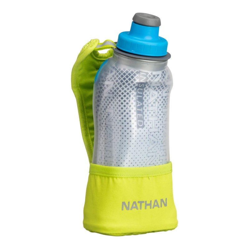 NATHAN Running Handheld Water Bottle Adjustable No-Grip Quick Squeeze Lite Hand Strap. 12 oz Insulated Water Bottle. Reflective Hydration - Image 1