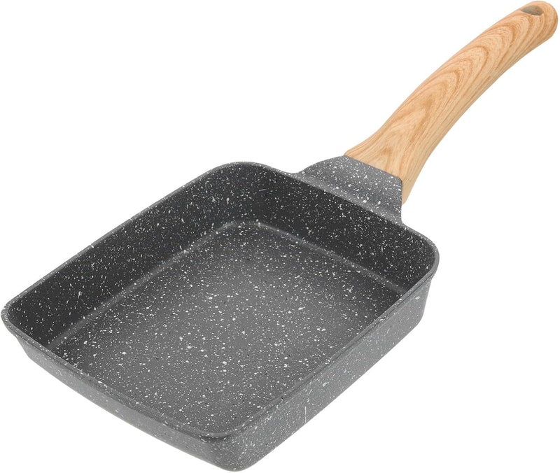 Lurrose Non-stick Maifan Stone Small Frying Pan with Handle, Sturdy Household Kitchen Skillet for Omelette and Breakfast Cooking on Induction Cooktops - Image 1