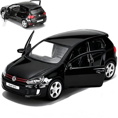 ERBADIHAGO Model Car Volkswagen Golf GTI Toy Car 136 Metal Collect Car with Pull Back Toy Cars for Boys Children GiftBlack - Image 1