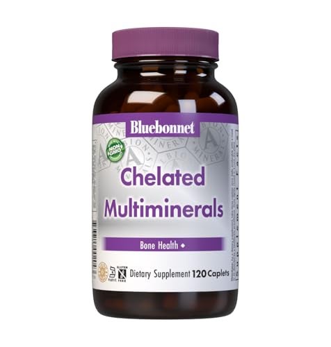 Bluebonnet Nutrition High Potency Chelated Multiminerals, Albion Chelated Minerals, Soy-Free, Gluten-Free, Non-GMO, Kosher Certified, Dairy-Free, 120 Caplets, 40 Servings - Image 1