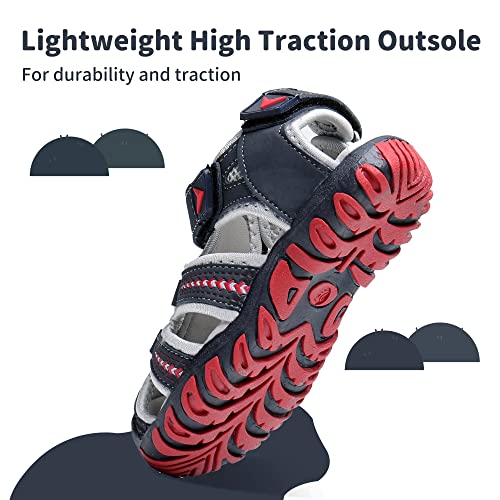 Apakowa Kid's Boy's Soft Sole Close Toe Sport Beach Sandals (Toddler/Little Kid) (Color : Gray, Size : 5 M US Toddler) - Image 5