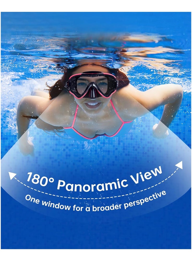Adult Swim Goggles with Nose Cover, 180° Clear Wide View No Leak Diving Mask Pool Goggles for Women Men Adult Youth - Image 2