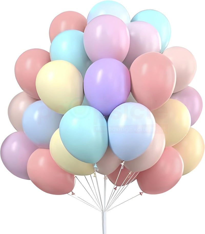 Propsicle 50 Pcs Pastel Balloons 12 Inch Multicolour Latex Set for Birthday Decoration and Baby Shower - Image 1