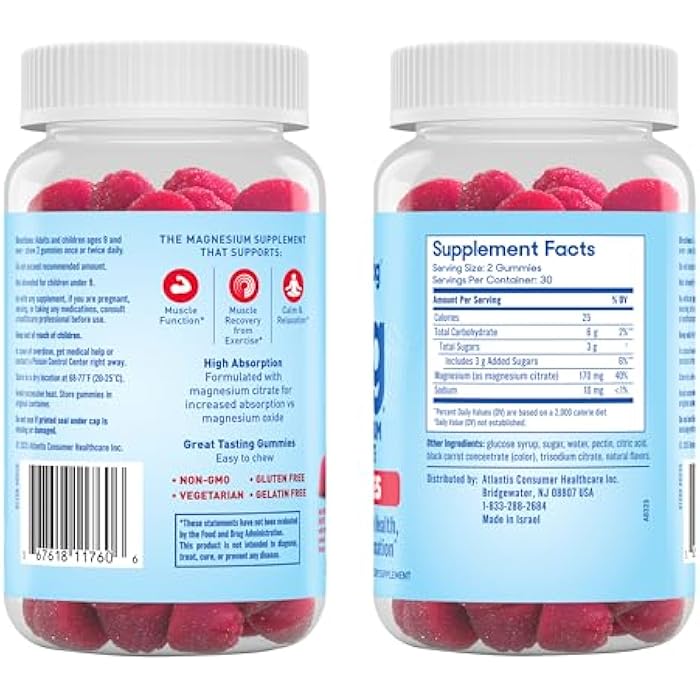Slow-Mag SlowMag Magnesium Citrate Gummies, 60 Count, Supports Muscle Health, Natural Berry Flavor, Recovery & Relaxation - Image 2