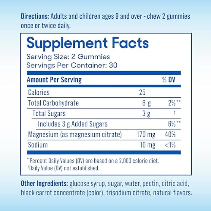 Slow-Mag SlowMag Magnesium Citrate Gummies, 60 Count, Supports Muscle Health, Natural Berry Flavor, Recovery & Relaxation - Image 3