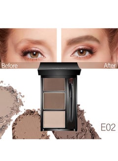 CAKAILA Eyebrow Powder Kit,Eye Brow Powder for Women Long-Lasting Waterproof Three Colors Brow Filler Get Full Defined Natural Brows,Eyebrow Contour Palette with Mirror & Eyebrow Brush,sombra para cejas Dark Light Brown+Medium Brown  - Image 2