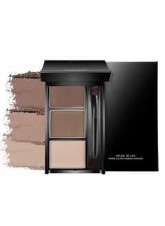 CAKAILA Eyebrow Powder Kit,Eye Brow Powder for Women Long-Lasting Waterproof Three Colors Brow Filler Get Full Defined Natural Brows,Eyebrow Contour Palette with Mirror & Eyebrow Brush,sombra para cejas Dark Light Brown+Medium Brown  - Image 1