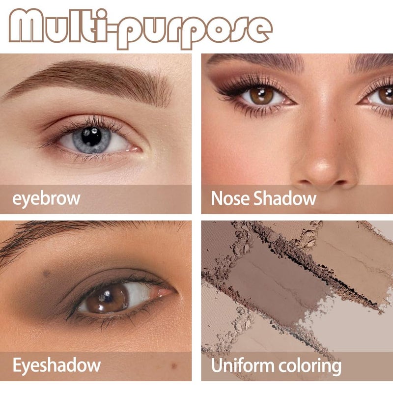 CAKAILA Eyebrow Powder Dark Light Brown Kit,Eye Brow Powder for Women with Brow Brush,Long-Lasting Waterproof Three Colors Brow Filler Get Full Defined Natural Brows,Eyebrow Powder Makeup - Image 4