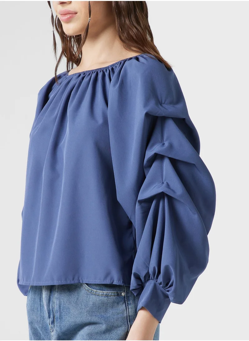 جينجر Urban Minx Off Shoulder Chiffon Top