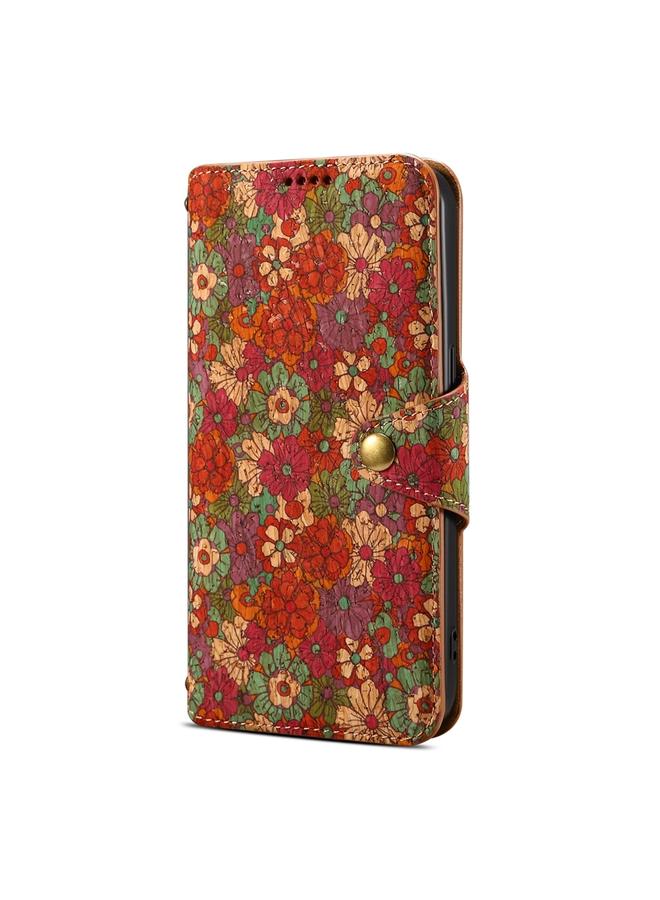 Denior Case For Google Pixel 7a Flower Language Series Cork Fabric Oil Edge Leather Phone Case - Image 2
