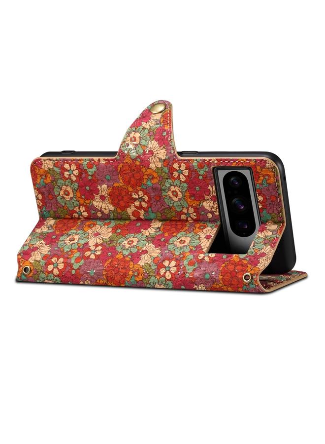 Denior Case For Google Pixel 7a Flower Language Series Cork Fabric Oil Edge Leather Phone Case - Image 5