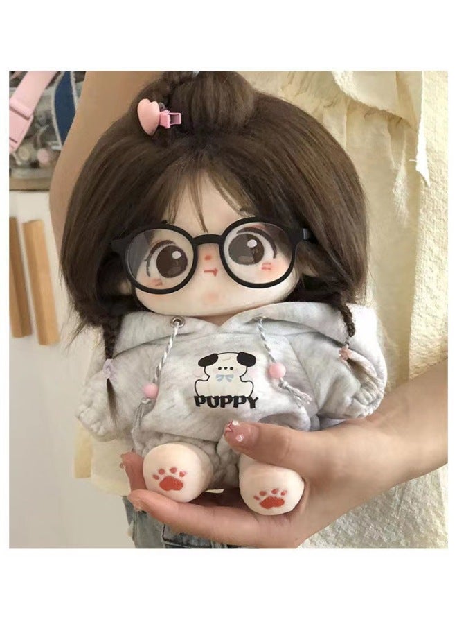 Cotton Doll Genuine 20cm Girl Doll Clothes No Attribute Skeleton Nude Doll Dress Doll Birthday Gift-Specifications:20cm With Skeleton-Color:Miao Ke Naked Baby + Hairstyle + Puppy Sweater (glasses For Free) - Image 1