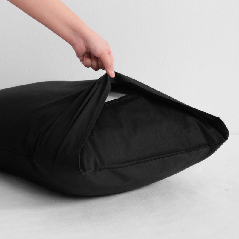 NTBAY Standard Cotton Pillowcases - Envelope Closure 20x26 Pillowcases Set of 2  Breathable and Soft Bed Pillow Cases  Black - Image 4