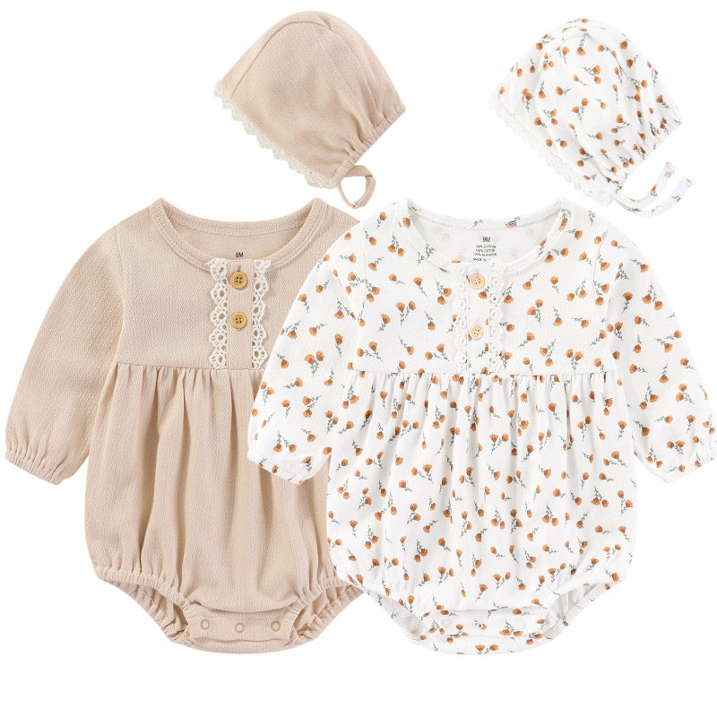 Ruliby Baby Romper Girl Bodysuit Cotton Jumpsuit One-piece Outfit 3-6 Months - Image 1