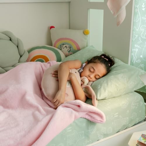 haus & kinder Kids Fur Blanket – 450 GSM Fur Winter Blanket for Babies and Kids (0–12 Years) | Ultra Cozy, Plush Feel | Large 150x230 cm Size | Skin-Safe Fabric | Baby Pink Shade | Single Piece - Image 1