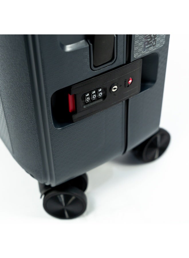 Large Checked suitcase traveling luggage fashion style rolling Cabin trolley bag Dark Gray 28 inch - Image 5