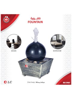 دي إل سي  نافورة مياه كروية على شكل شلالات توضع على سطح الطاولة، نافورة مياه حجرية غير منتظمة الشكل للاستخدام الداخلي للاسترخاء، ديكور منزلي/مكتبي، راتنج مياه للتأمل، هدايا الترحيب بالمنزل DLC-31039  - Image 1