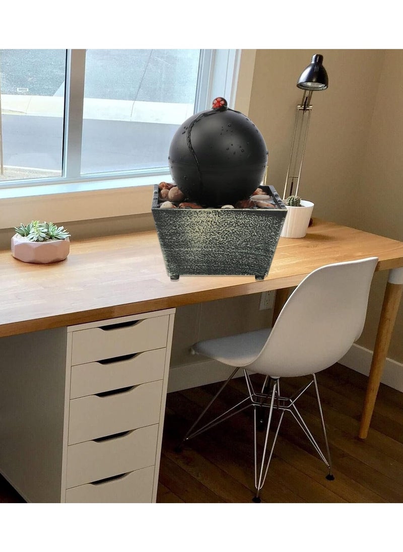 DLC Tabletop Ball Fountain Waterfalls,Irregular Stone Water Fountain Indoor for Relaxation,Home/Office Decoration Meditiation Water Resin, House Warming Gifts DLC-31039  - Image 2