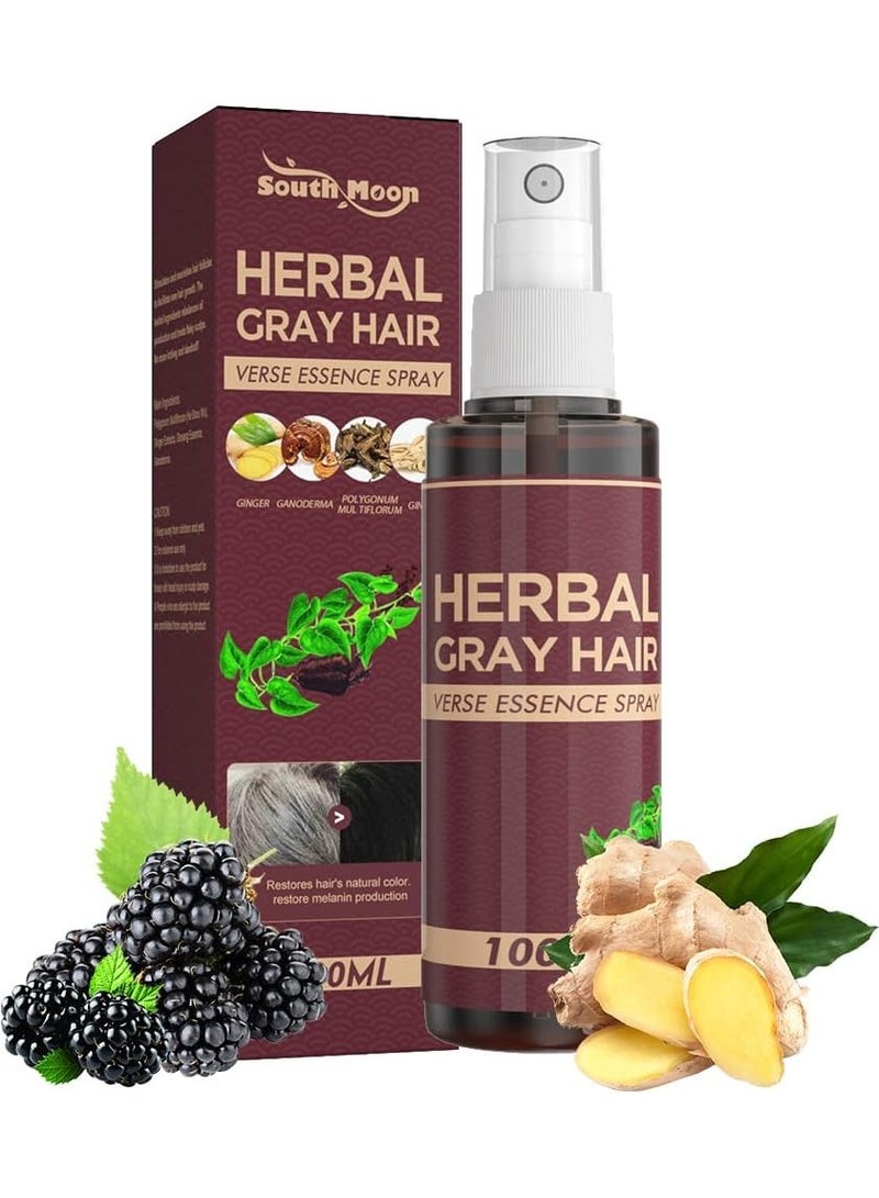 SOUTH MOON Herbal Shouwu Anti White Hair Spray Hair Growth Liquid Hair Dye Anti-hair Loss Nourish Hair Care White Grey Hair To Black Hair - Image 1