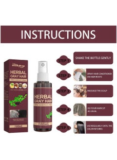 SOUTH MOON Herbal Shouwu Anti White Hair Spray Hair Growth Liquid Hair Dye Anti-hair Loss Nourish Hair Care White Grey Hair To Black Hair  - Image 3