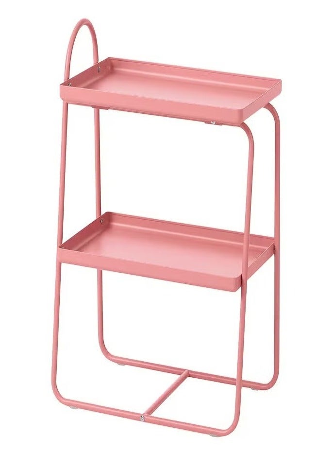 طاولة سرير جانبية/وحدة أرفف، وردي - Image 1