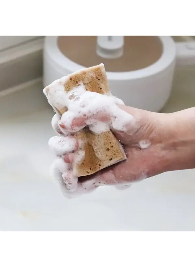 10 Pack Individually Wrapped 3 Layer Khaki Seaweed Activated Cleaning Sponges Heavy Duty Polyurethane Foam Like Scratch Resistant Color Coded for Dishwashing - Image 2