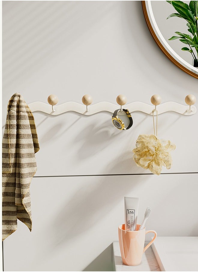 HOOPZOZA Wall Mounted Coat Hook with 6 Hooks Heavy Duty Coat Hooks Rack Wall Hooks  For Hat Robes Keys Towel  - Image 1