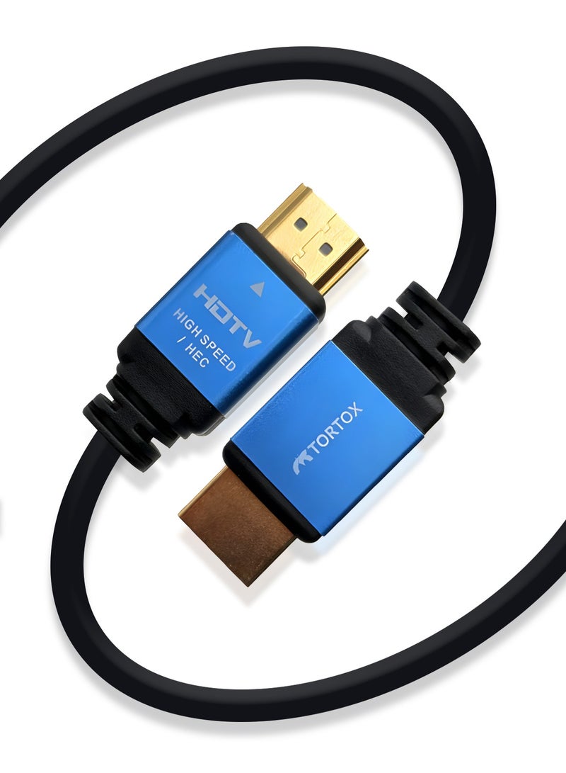 Tortox 4K 60Hz 2.0 HDMI Cable (3M), Ultra Speed HDMI 18Gbps, Supports 3D, Ethernet,1080P, Gold Plated Plug with Aluminum Shell Body For TV, Play Station, Computer, Monitor, Projector - Image 1