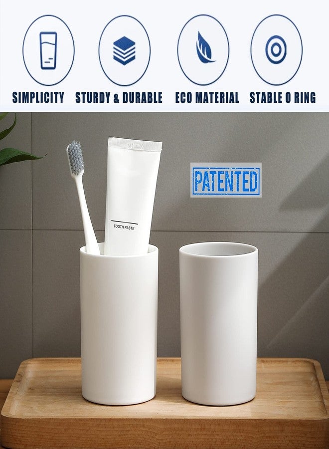 DeTii Bathroom Tumbler Cup 10.5oz Reusable Unbreakable Toothbrush Cup 300ml Mouthwash Cups Plastic Easy to Clean Bathroom Cup Toothbrush Holder Adequate for Your Bathroom (PP 1PC, White) - Image 5