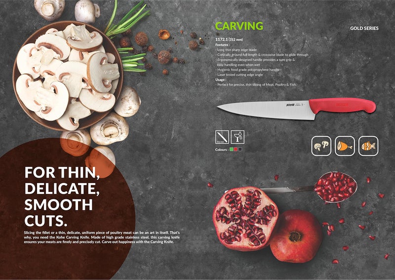 KOHE Premium Stainless Steel Carving Kitchen Knife (Assorted color, pack of 1) - Image 5