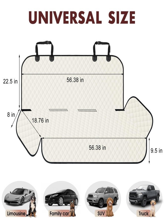 NECKORY Backseat Cover for Dogs, Waterproof and Non-Slip Pet Bench Seat Covers, Car Seat Protector for Back Seat, Universal Size Rear Car Seat Cover Fits Cars, Trucks and SUVs, L-Beige&Black - Image 2