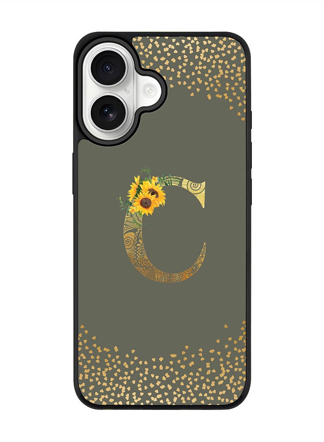 Stylizedd iPhone 17 Case, [Compatible with MagSafe] Slim Magnetic cover Phone Case iPhone 17 -Custom Floral Monogram - C  (Olive Green ) - Image 1