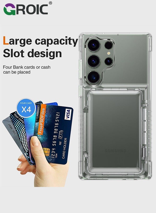 GROIC Samsung Galaxy S24 Ultra Clear Phone Case Compatible with MagSafe, Crystal Clear Slim Fit Thin Transparent Rugged Bumper Phone Cover Built-in Magnetic Ring Heavy Duty Shockproof  - Image 2