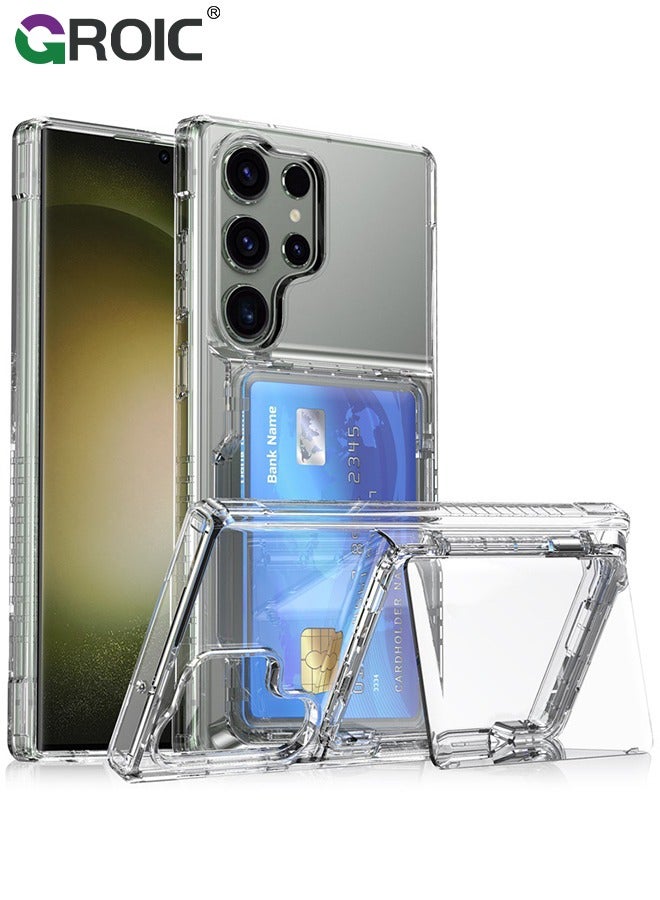 GROIC Samsung Galaxy S24 Ultra Clear Phone Case Compatible with MagSafe, Crystal Clear Slim Fit Thin Transparent Rugged Bumper Phone Cover Built-in Magnetic Ring Heavy Duty Shockproof  - Image 1